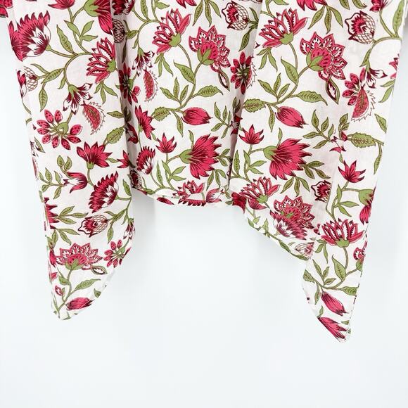 Exclusively For Signals Womens Tunic Top XL Floral Boho Handkerchief Hem Cotton - Picture 6 of 8